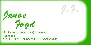 janos fogd business card